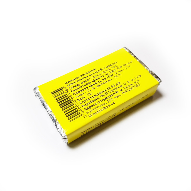 Міні плитка на керобі з медом, 13г